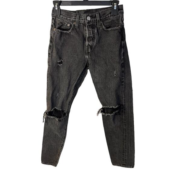 Levi’s Women’s Black Distressed Wedgie Straight Size 25 - Picture 1 of 12